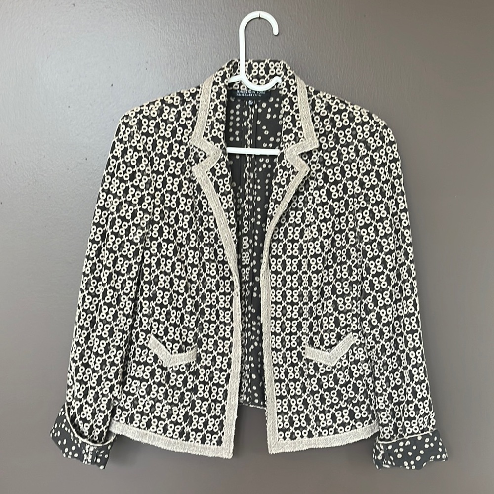 8P, blazer, Jones New York, black/cream